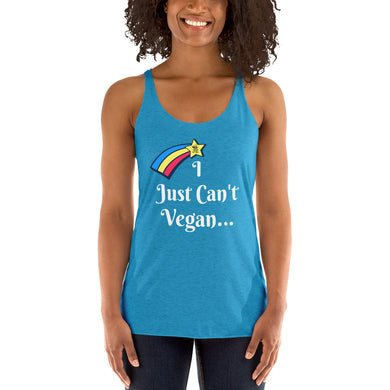 TFK I Just Can't Vegan Women's Racerback Tank